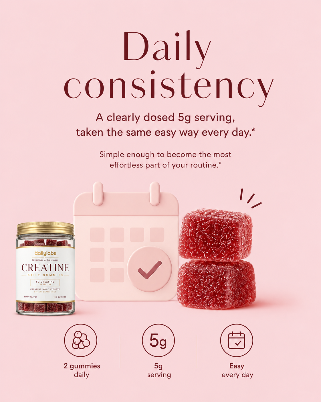 Daily consistency — a clearly dosed 5g serving taken the same easy way every day