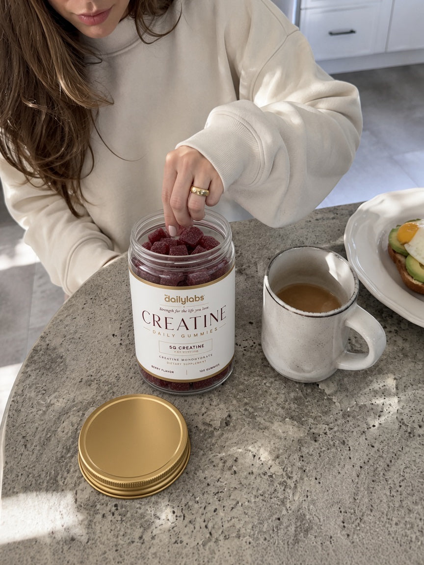 Breakfast, coffee, two gummies. Done.