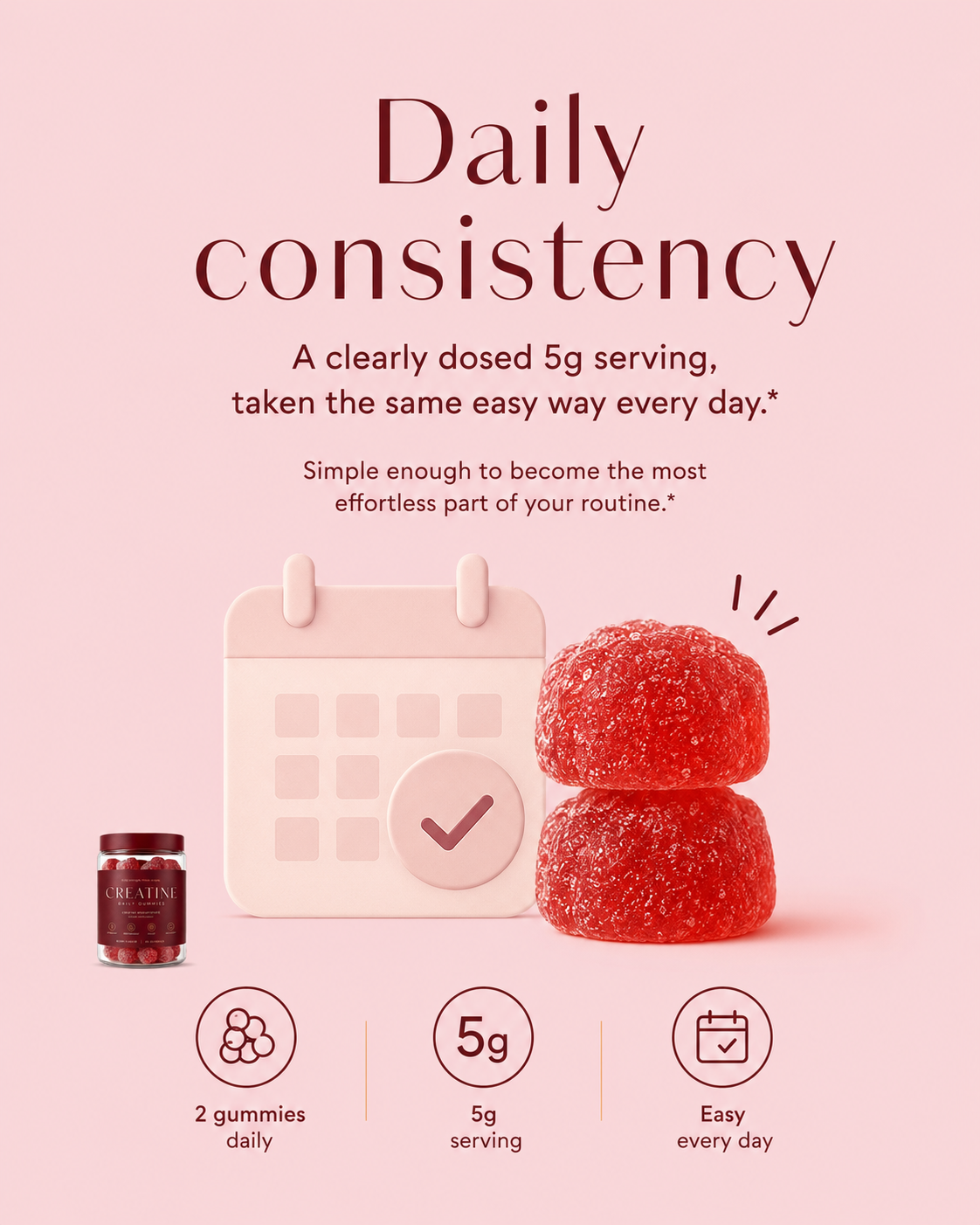 Daily consistency — a clearly dosed 5g serving taken the same easy way every day